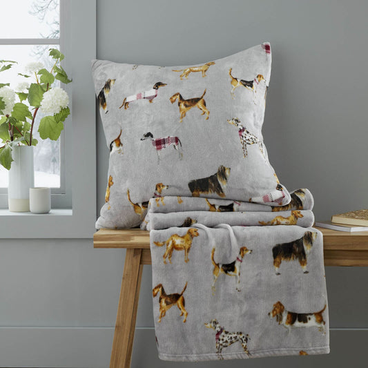 Country Dogs Soft Natural Throw