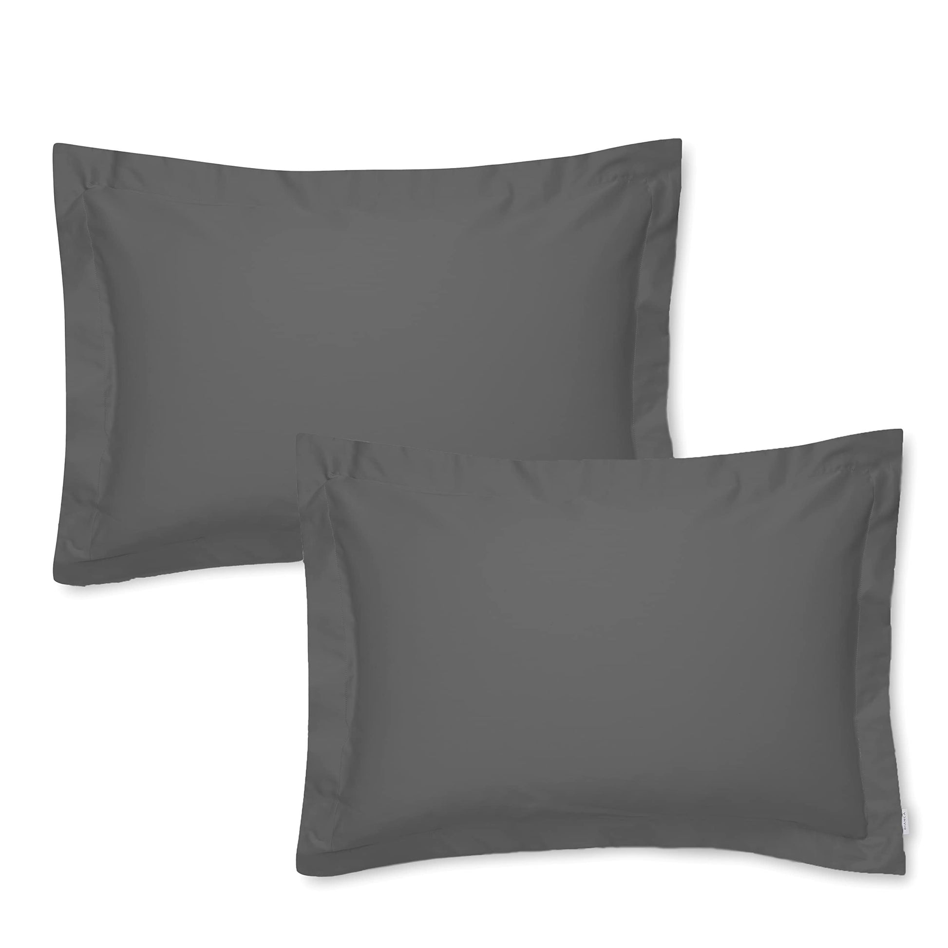 400TC Cotton Sateen Charcoal Grey Oxford Pillowcase Pair