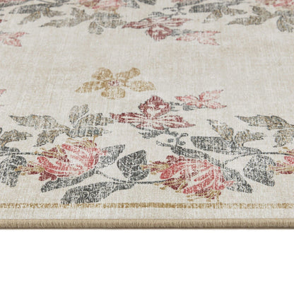 Hug Rug Eco-Washable Botanical Border Rug