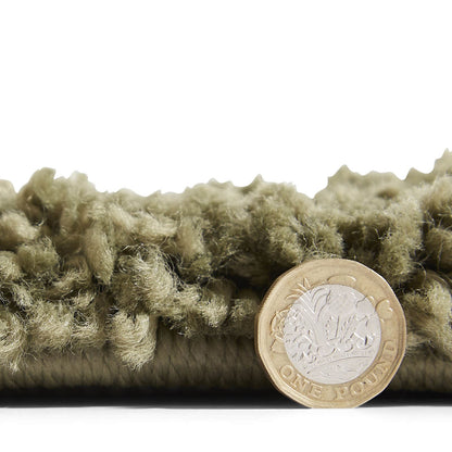 Sierra 9000 Olive Plain Shaggy Rug