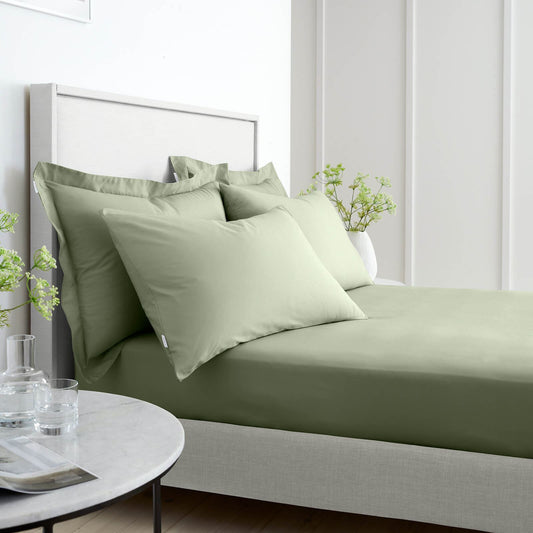 200 Thread Count Cotton Percale Sage Green  Fitted Sheet