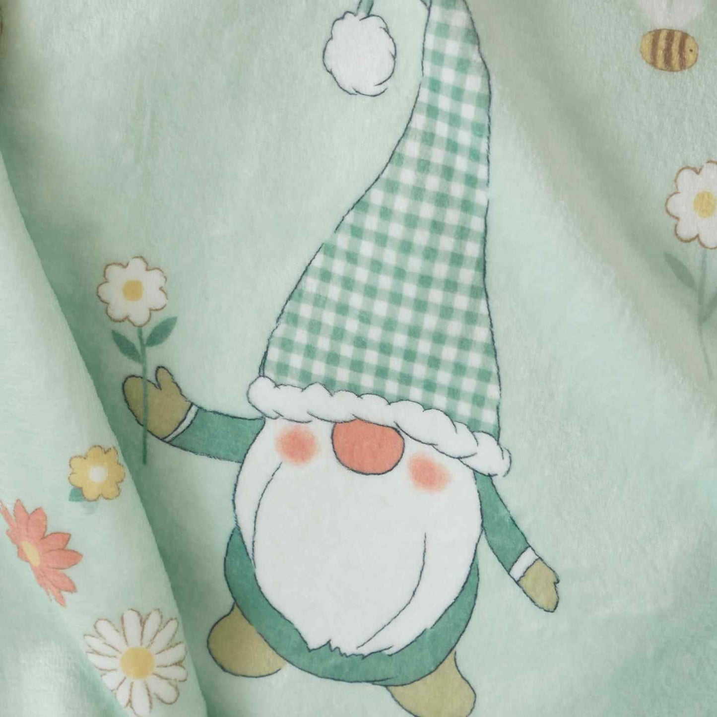 Spring Gonks Mint Green Blanket Throw