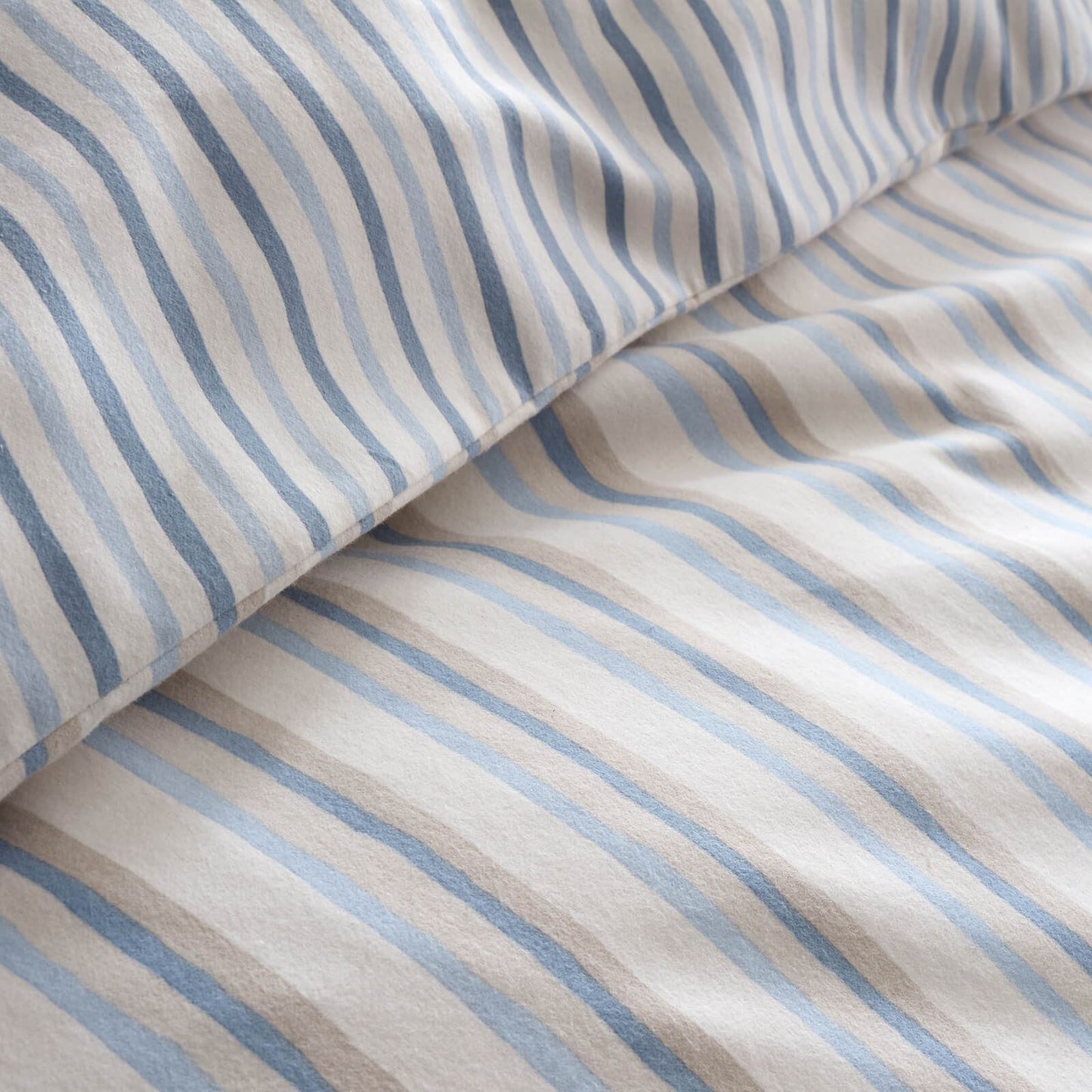 Emily Bond Somerset Striped Cotton Bedding Duvet Cover Set Blue