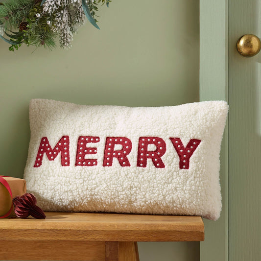 catherine-lansfield-merry-boucle-cushion-white-red