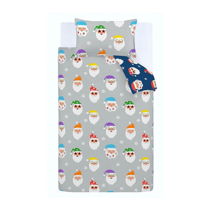 Christmas Santa Spec-Tacular Grey Duvet Cover Set