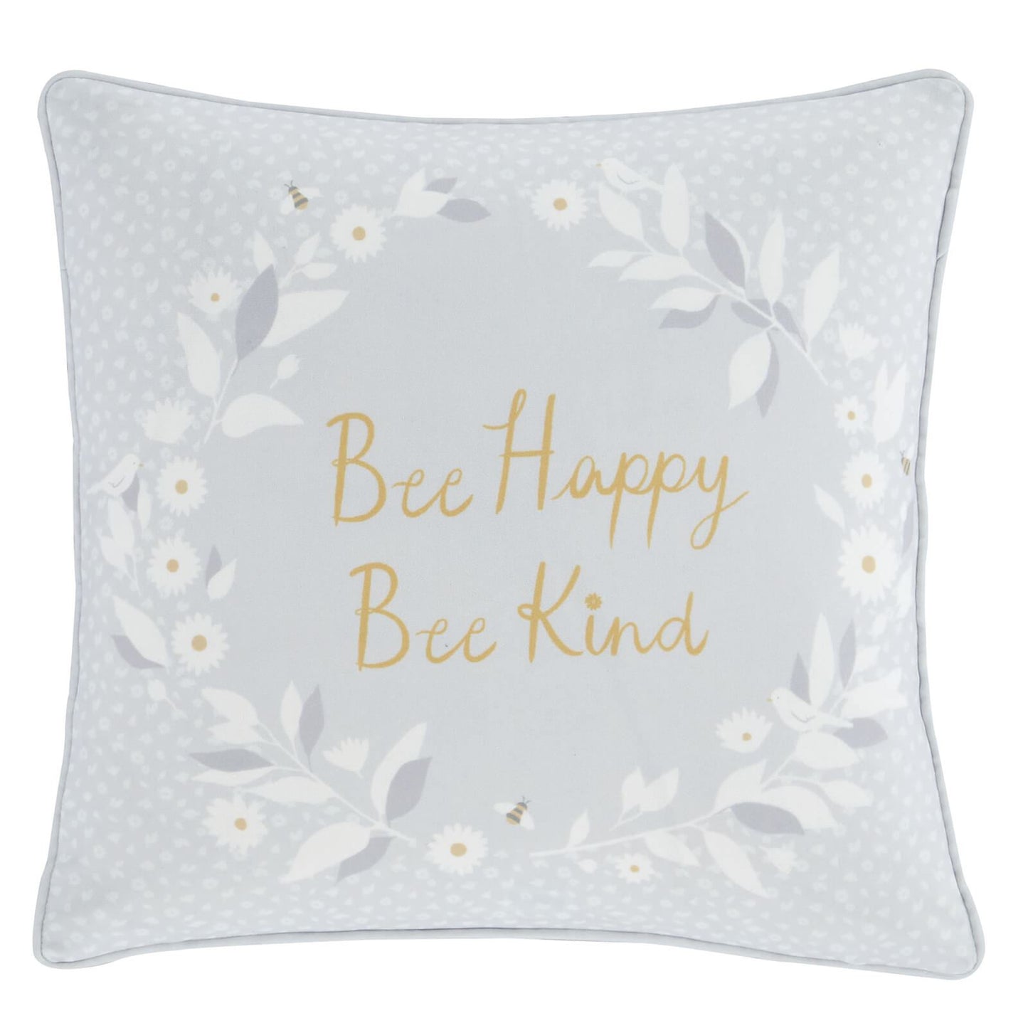 Bee Kind Grey / Ochre Cushion Cover