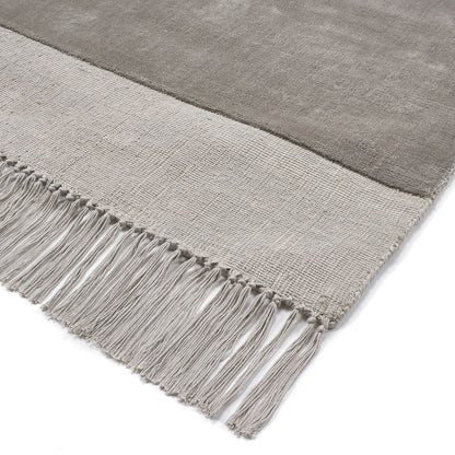 Karma Tassels Cloud Grey Plain Rugs