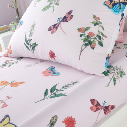 Butterfly Garden Pink Fitted Sheet