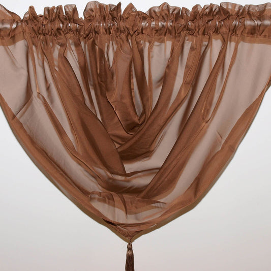 Plain Voile Chocolate Curtain Swag