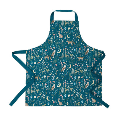 Catherine Lansfield Enchanted Twilight Animals Cotton Kitchen Adult Apron Green - 70x80cm