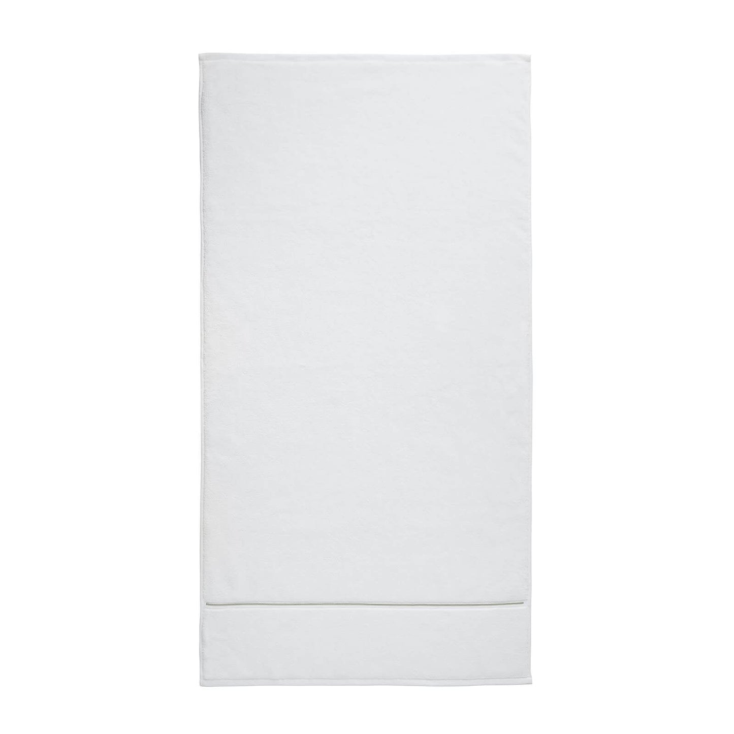 Zero Twist Satin Stitch White Bath Towel - 70x120 cm