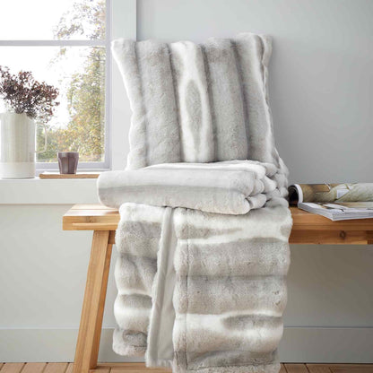 Flint Faux Fur Silver Blanket Throw