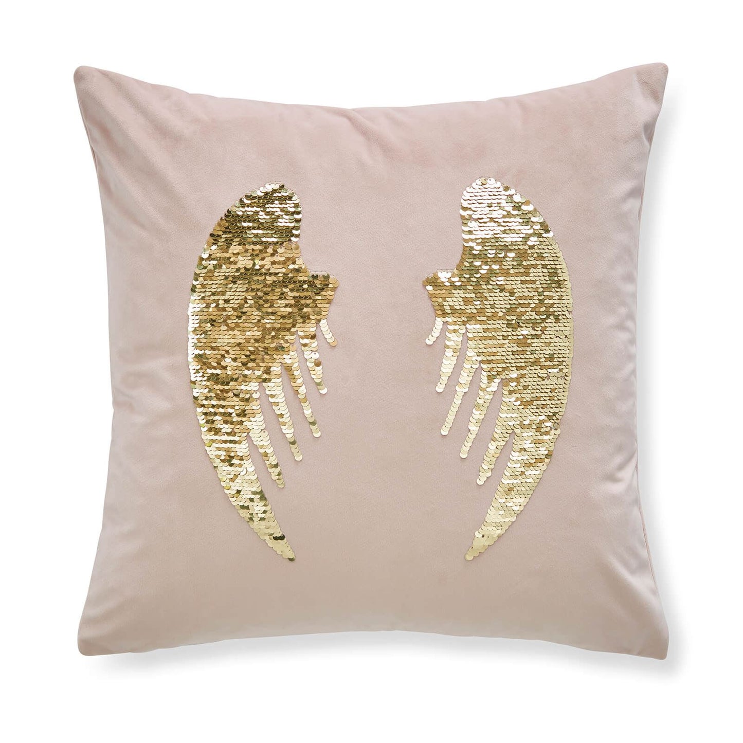 Angel Sequin Wings Blush Cushion Cover