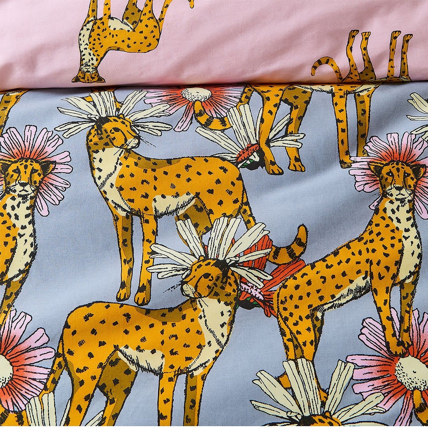 Their Nibs Untamed Cheetah Grey Duvet Cover Set