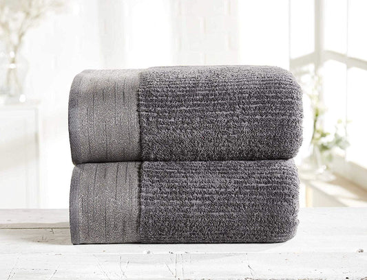 Mayfair Charcoal/Silver Bath Sheet Pair