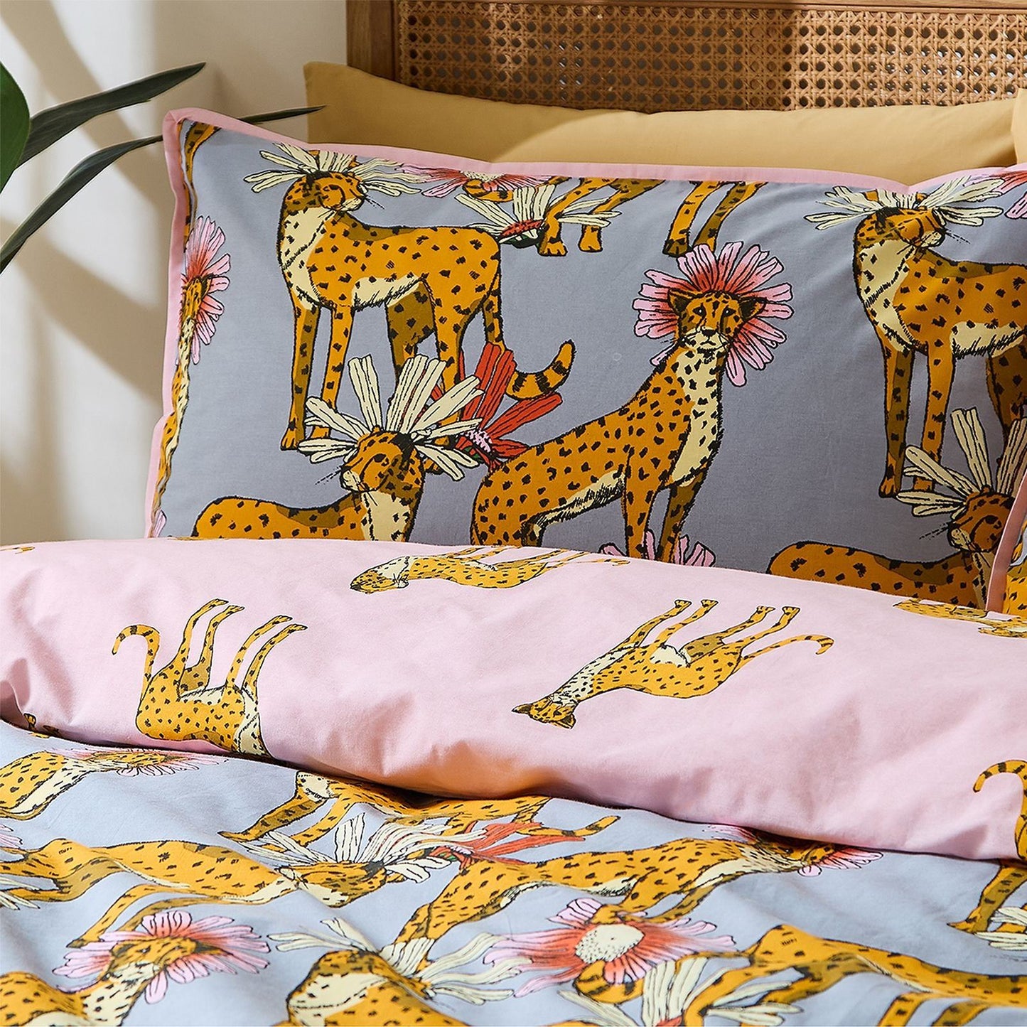 Their Nibs Untamed Cheetah Grey Duvet Cover Set