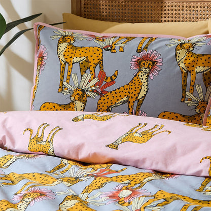Their Nibs Untamed Cheetah Grey Duvet Cover Set