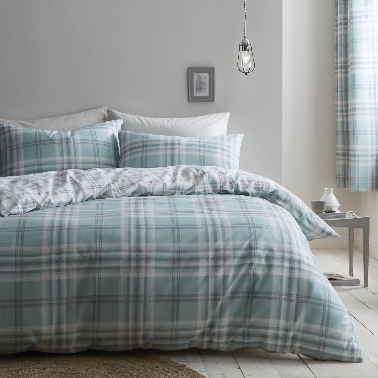 Kelso Tartan Mint Duvet Set