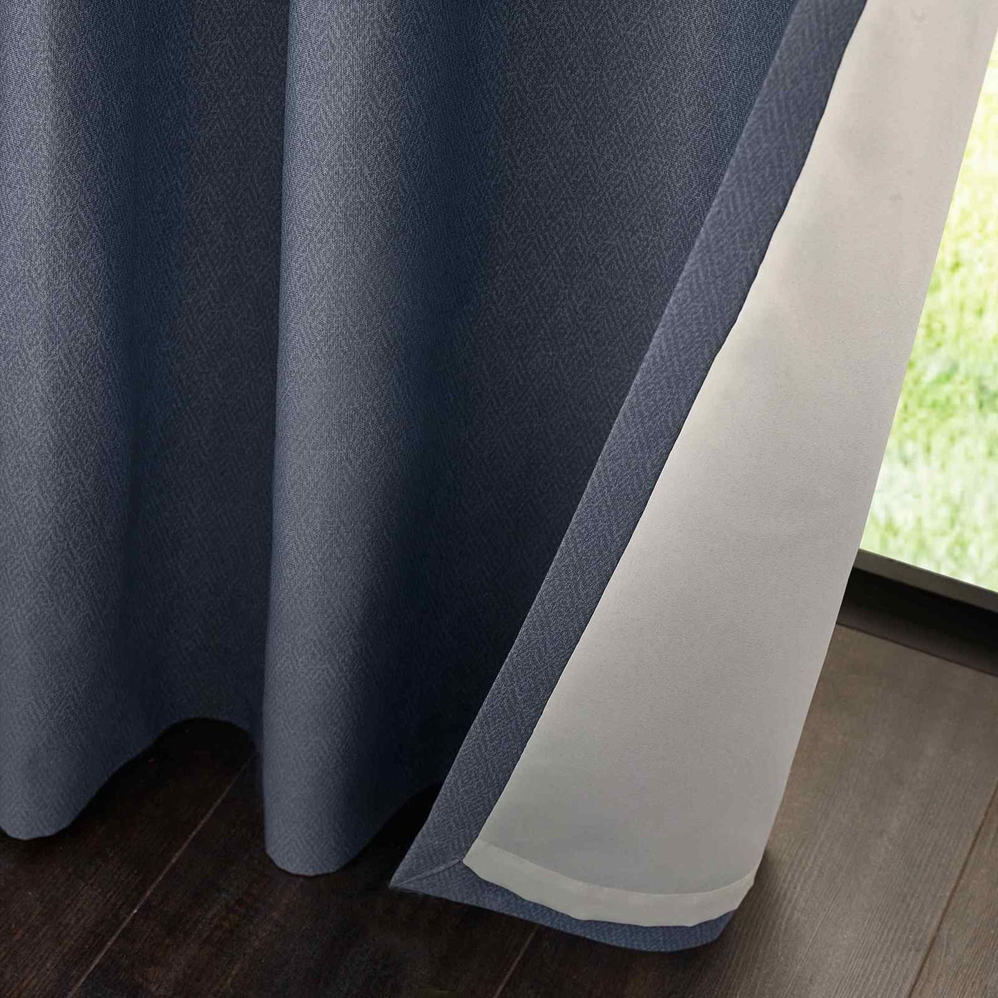 Melville Lined Blue Curtains Two Panels