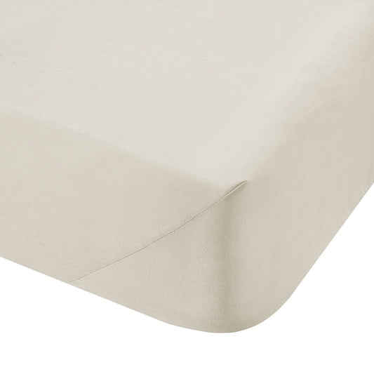 500TC Cream Fitted Sheet