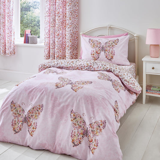 Enchanted Butterfly Pink Duvet Set