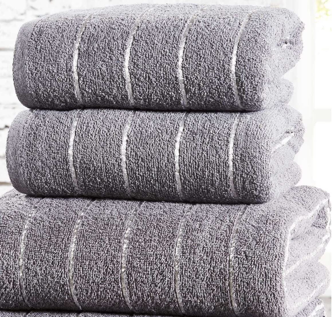 Sandringham Charcoal/Silver Bath Towel