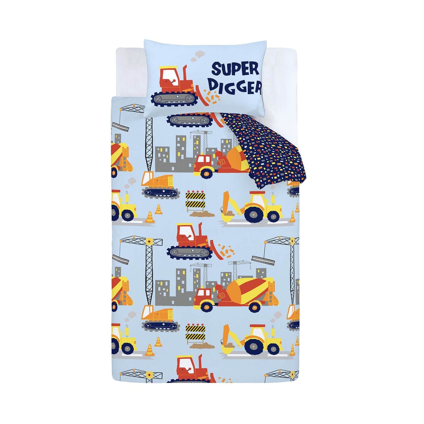 Construction Blue Kids Duvet Set