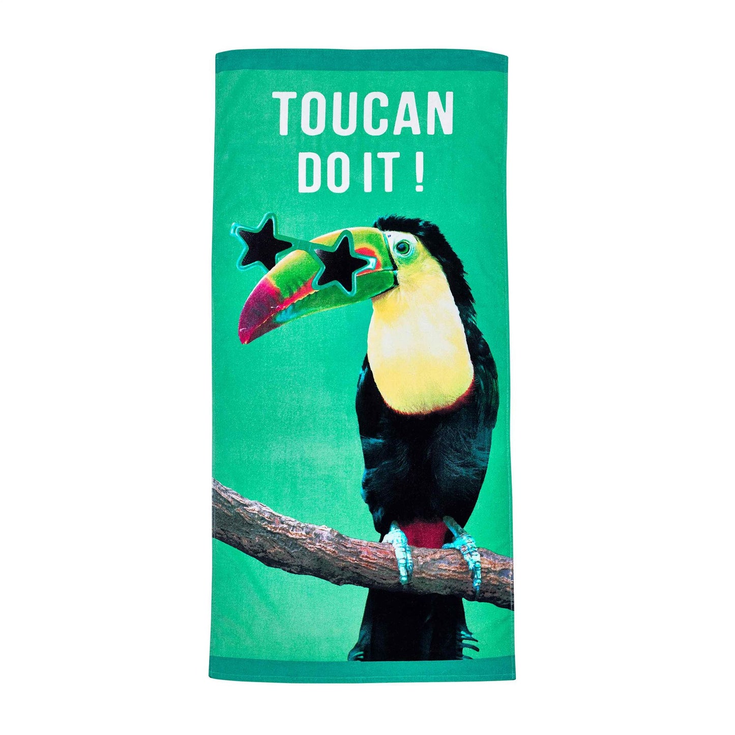 Toucan Do It Green Beach Towel