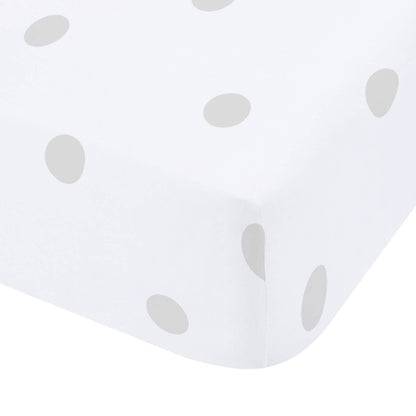 Brushed Polka Dot Grey Fitted Sheet