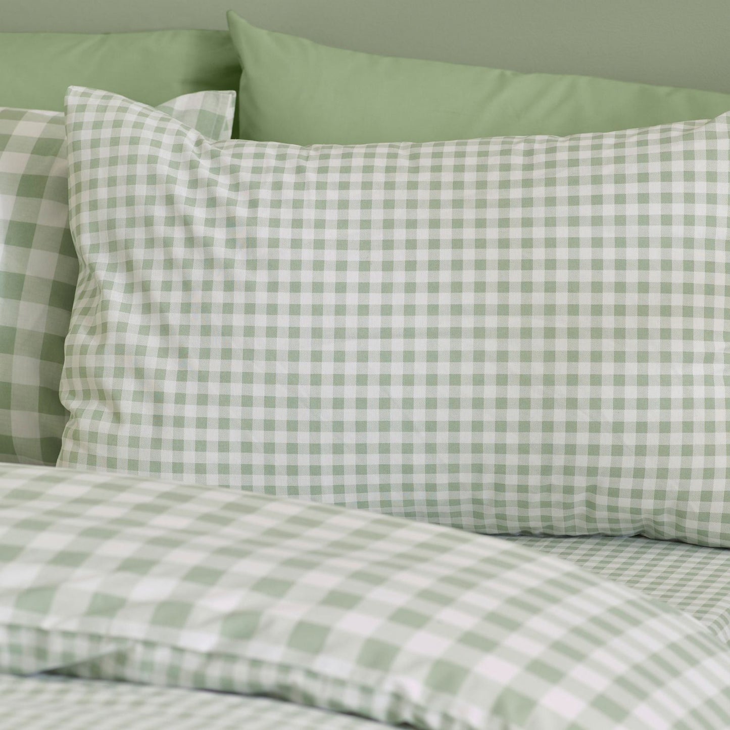 Catherine Lansfield Bamford Gingham Check Green Duvet Cover Set