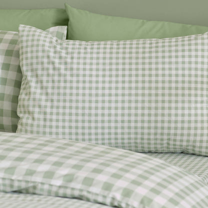 Catherine Lansfield Bamford Gingham Check Green Duvet Cover Set