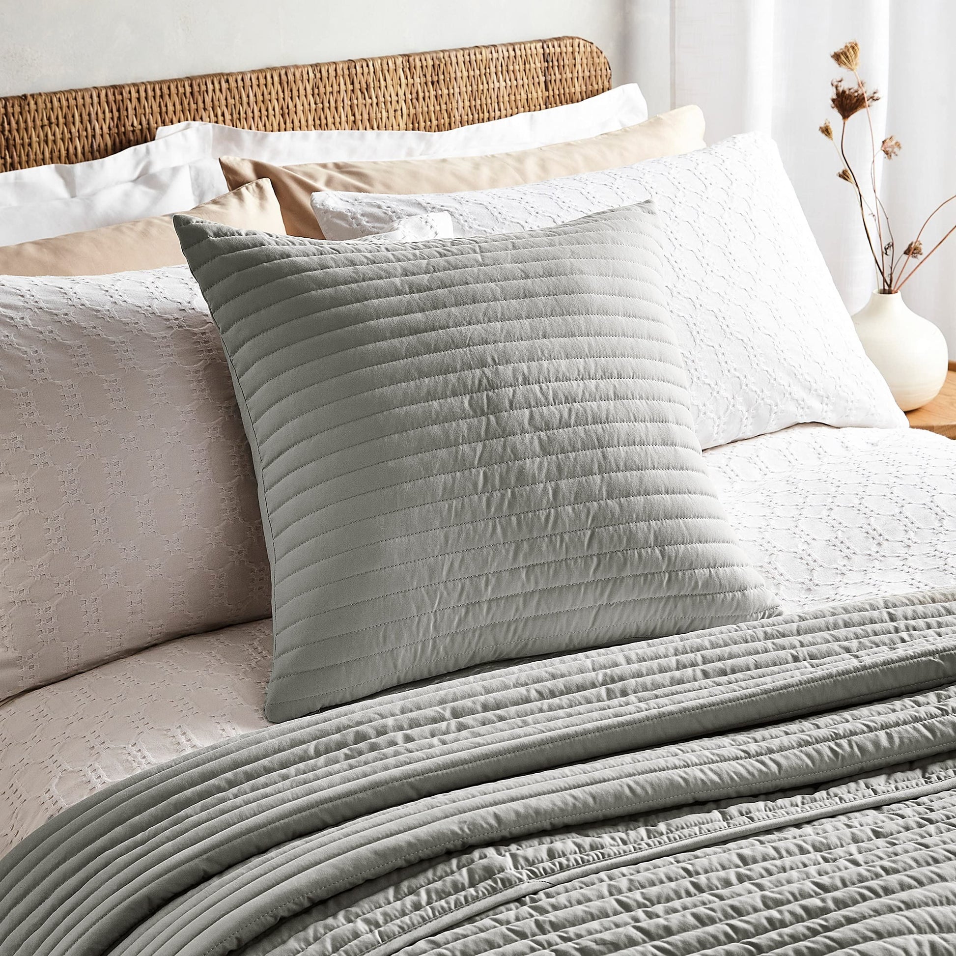 Fine Linens Living Silver Grey Filled Cushion