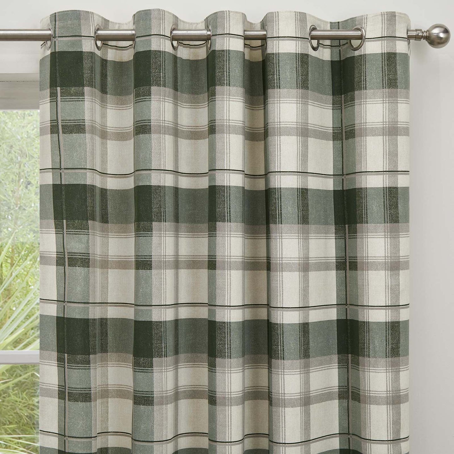 Balmoral Bottle Green Eyelet Curtains