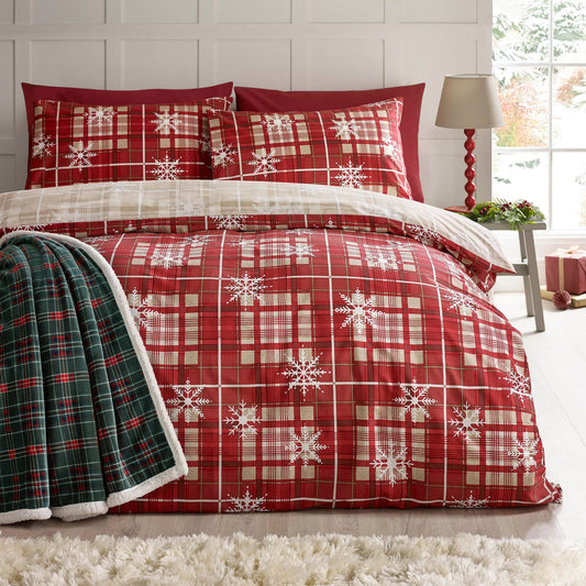 catherine-lansfield-christmas-scandi-checked-reversible-bedding-duvet-cover-set-red