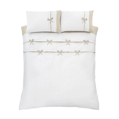 Milo Bow Natural Duvet Cover Set