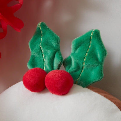Christmas Pudding 3D Shaped Cushion Brown