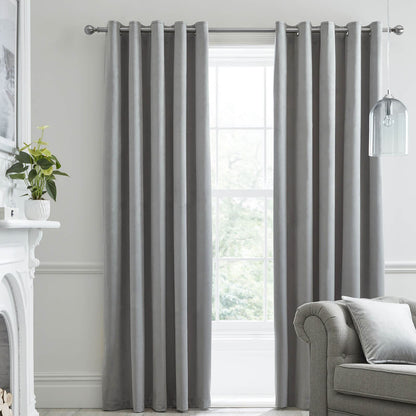 Montrose Silver Eyelet Curtains