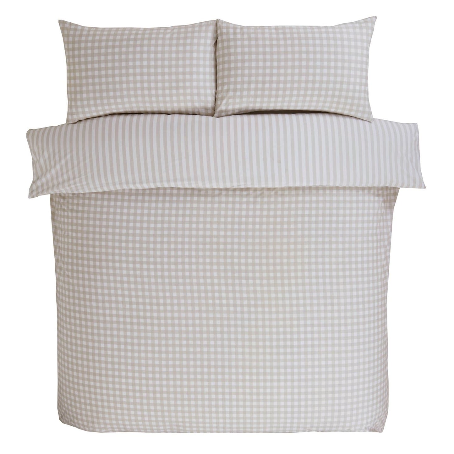 Gingham Check Natural Duvet Set