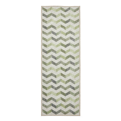 Coral H1059 Green  Modern Washable Rug