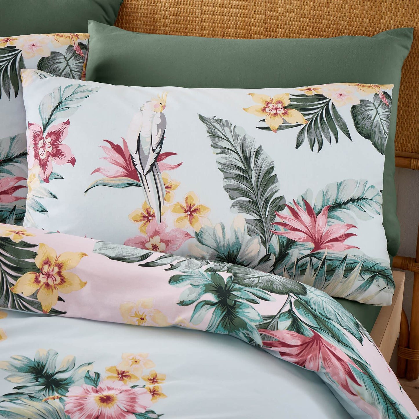 Tropical Floral Blue Duvet Set