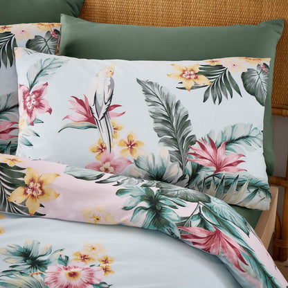 Tropical Floral Blue Duvet Set