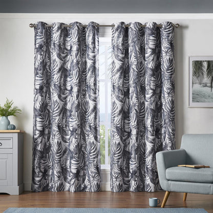 Malay Charcoal Eyelet Curtains