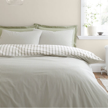Bianca Hampton Stripe Green Duvet Cover Set