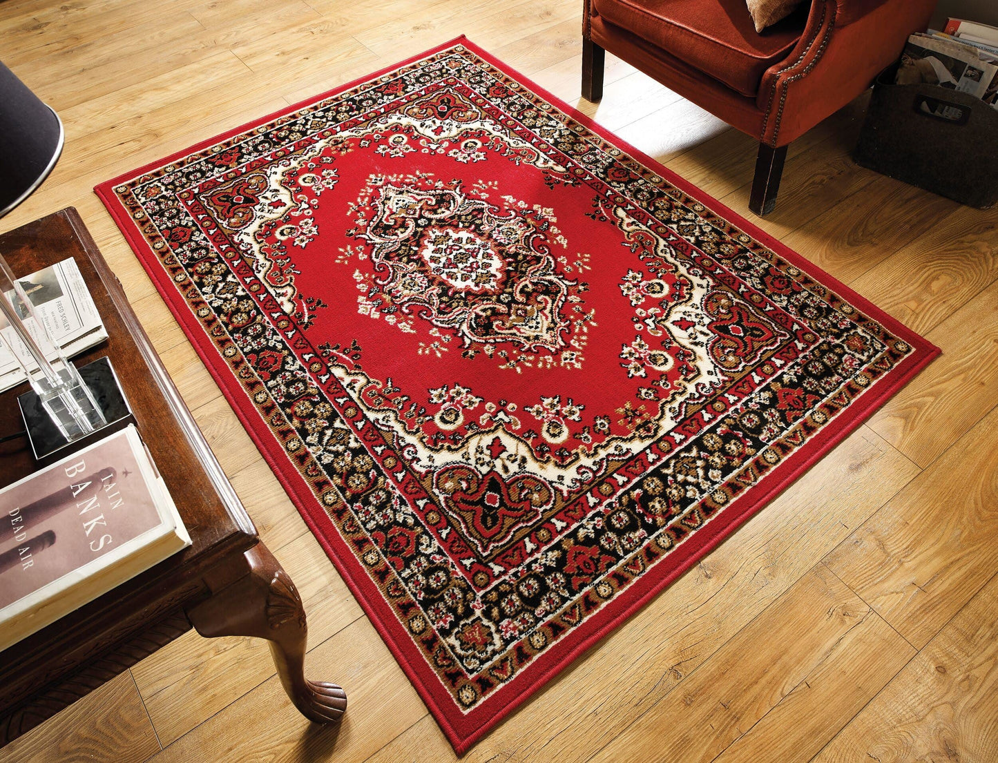 Traditional Poly Lancashire Red Rugs