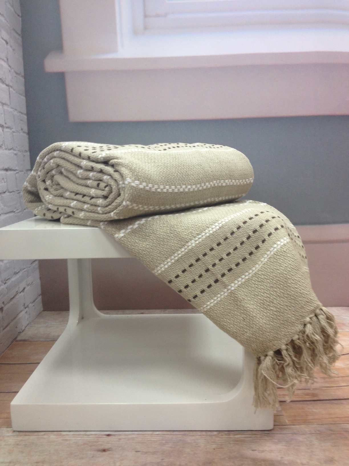 StiTCh Stripe Natural Throw