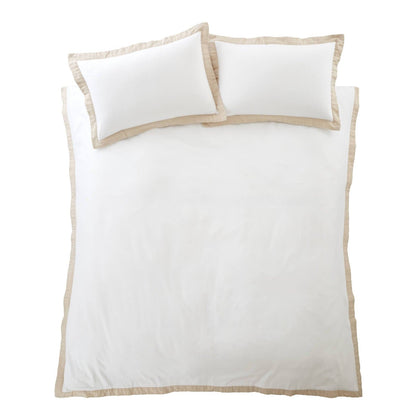 Bianca Fine Linens Tailored Cotton Bedding Duvet Cover Set White / Natural