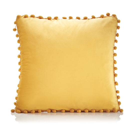 Poms Velvet Ochre Cushion Cover