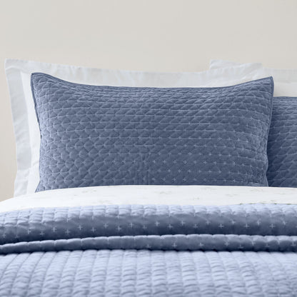 Bianca Attica Velvet Blue Pair with envelope closure - Pillow Sham