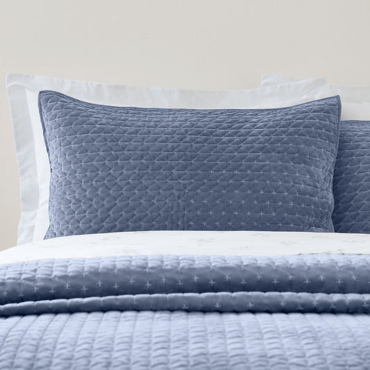 Bianca Attica Velvet Blue Pair with envelope closure - Pillow Sham