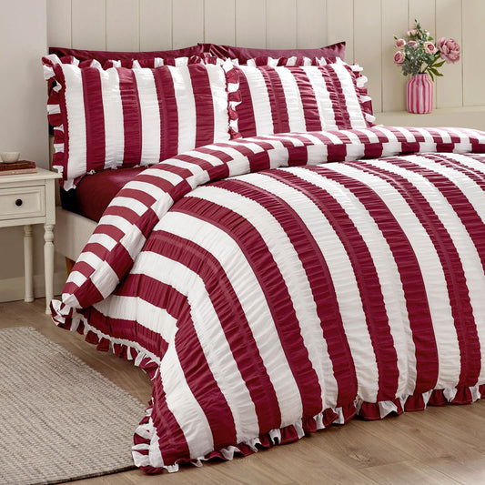 catherine-lansfield-seersucker-frill-striped-bedding-duvet-cover-set-plum